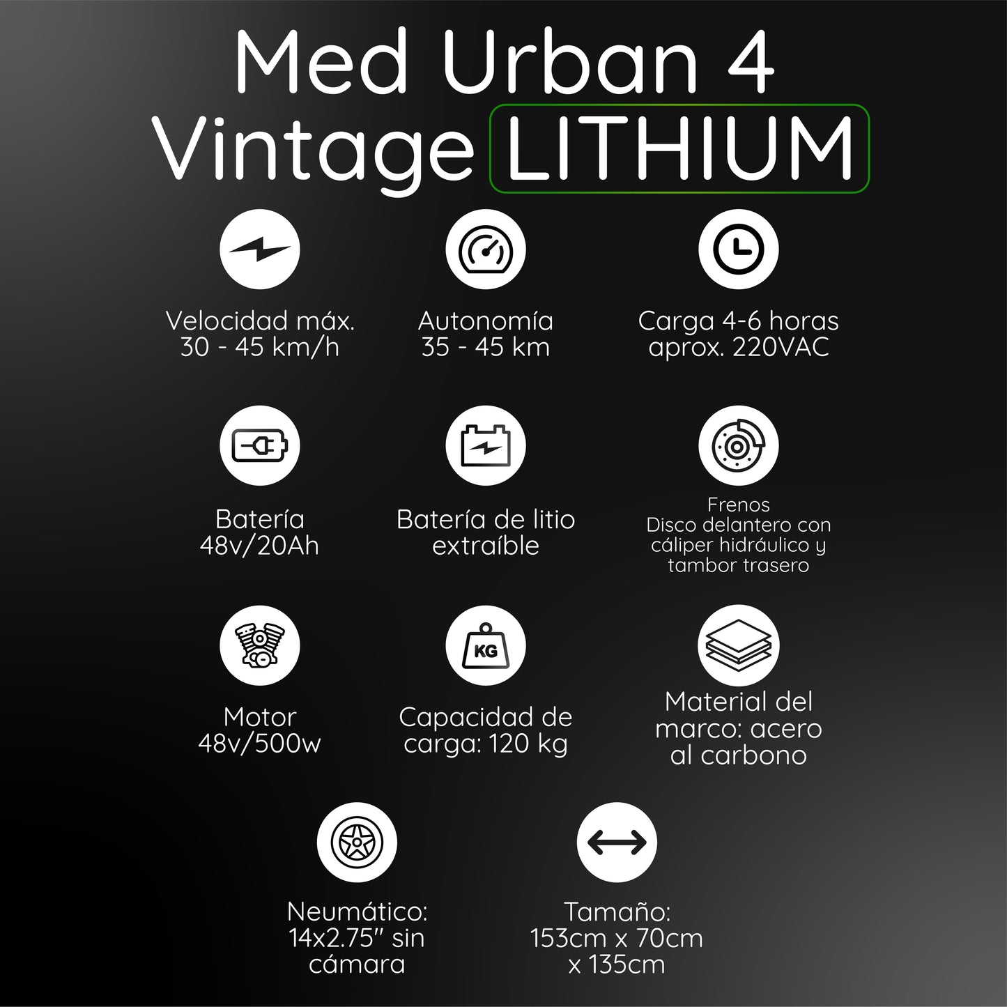 Bicimoto Eléctrica Moveen Med Urban 4 Vintage Lithium - Blanco