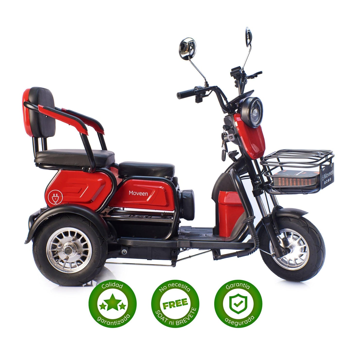 Trimoto Eléctrica Moveen Urban Rojo