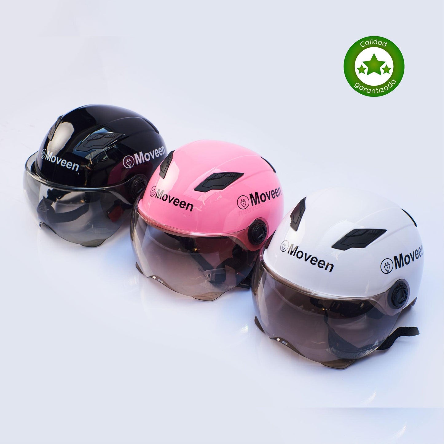 CASCO RETRO CON VISOR COLOR BLANCO