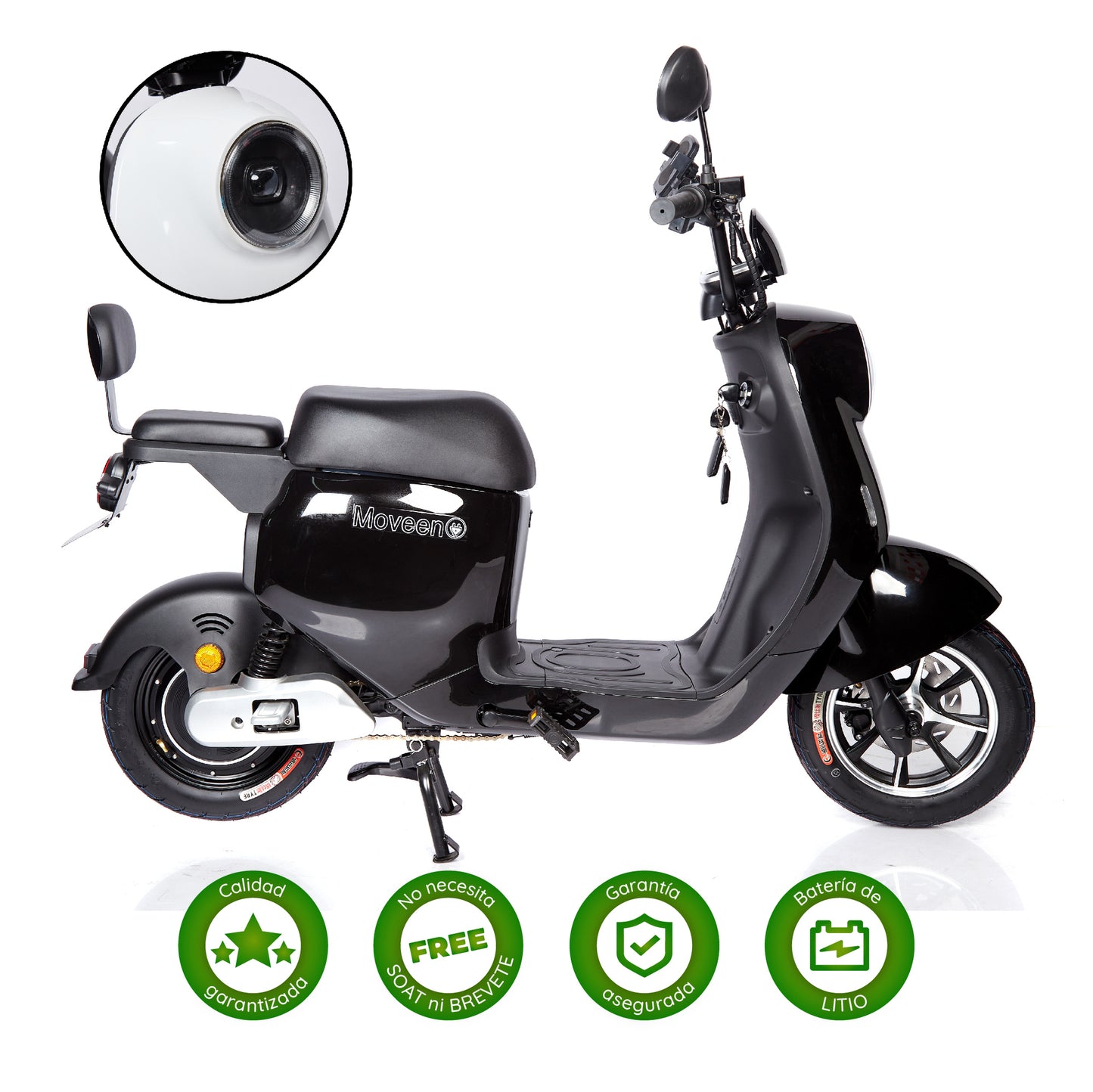 Bicimoto Eléctrica Moveen Med Urban 4 Vintage Lithium - Negro