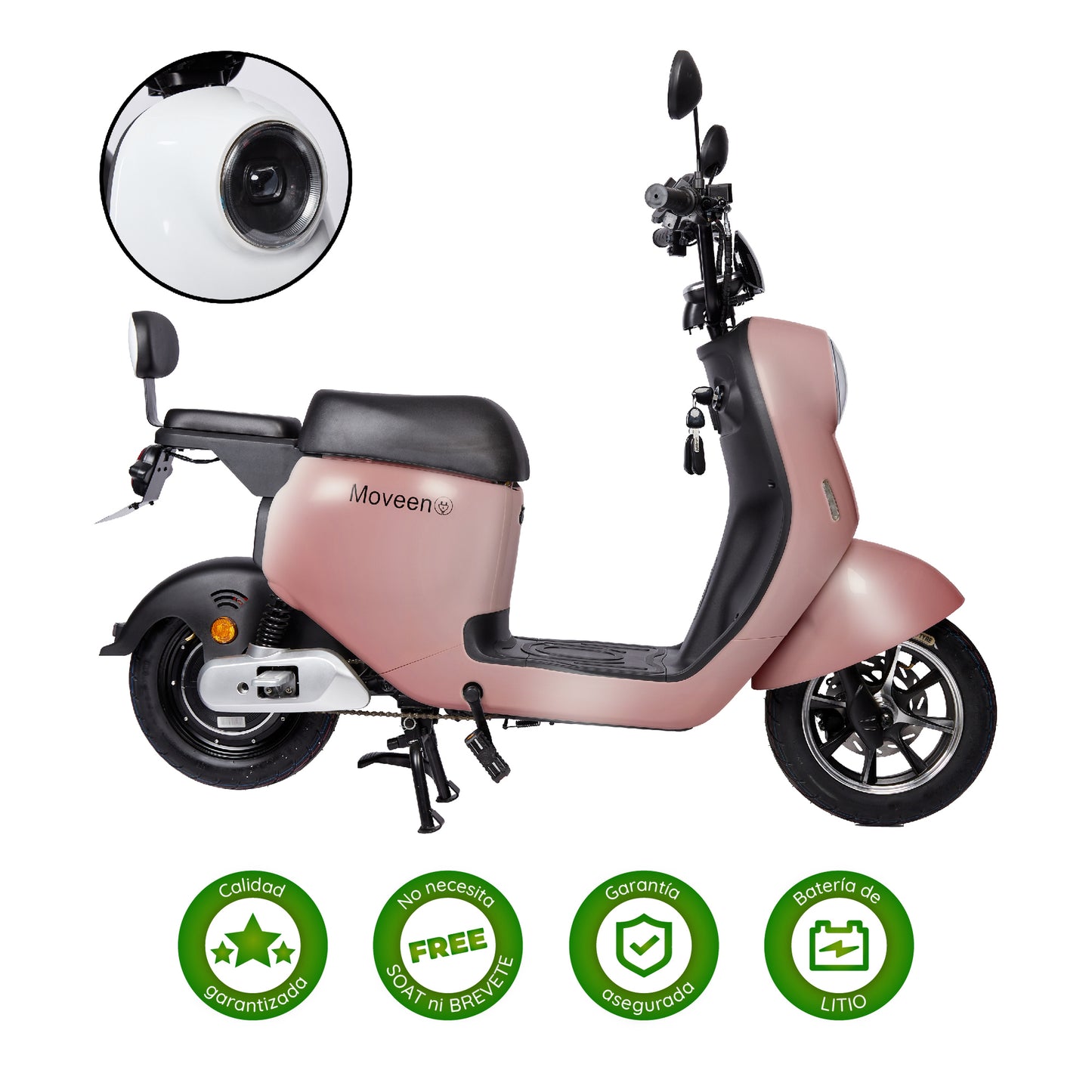 Bicimoto Eléctrica Moveen Med Urban 4 Vintage Lithium - Golden Rose