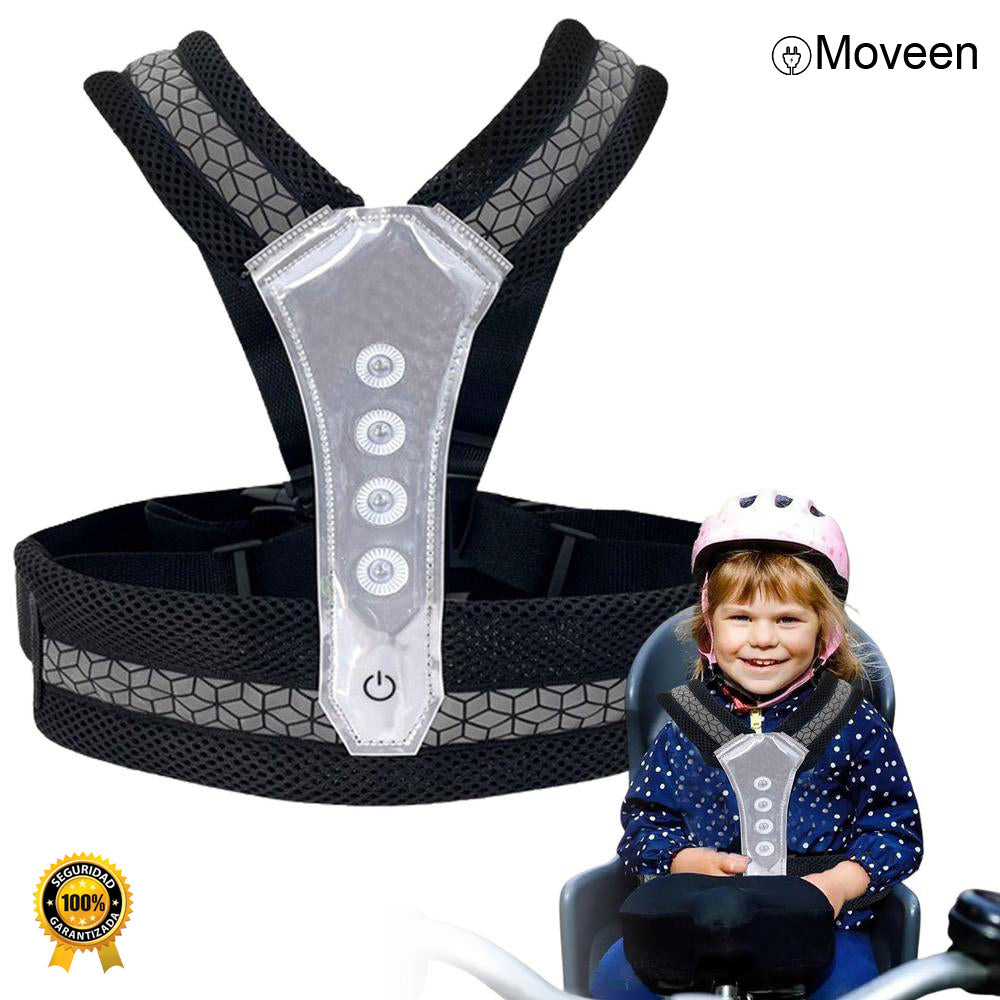 Cinturon de Seguridad LED para Niños Motos Moveen Negro