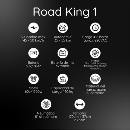 Moto Eléctrica ROAD KING 1 Lithium Rosado + 1 candado con clave de regalo