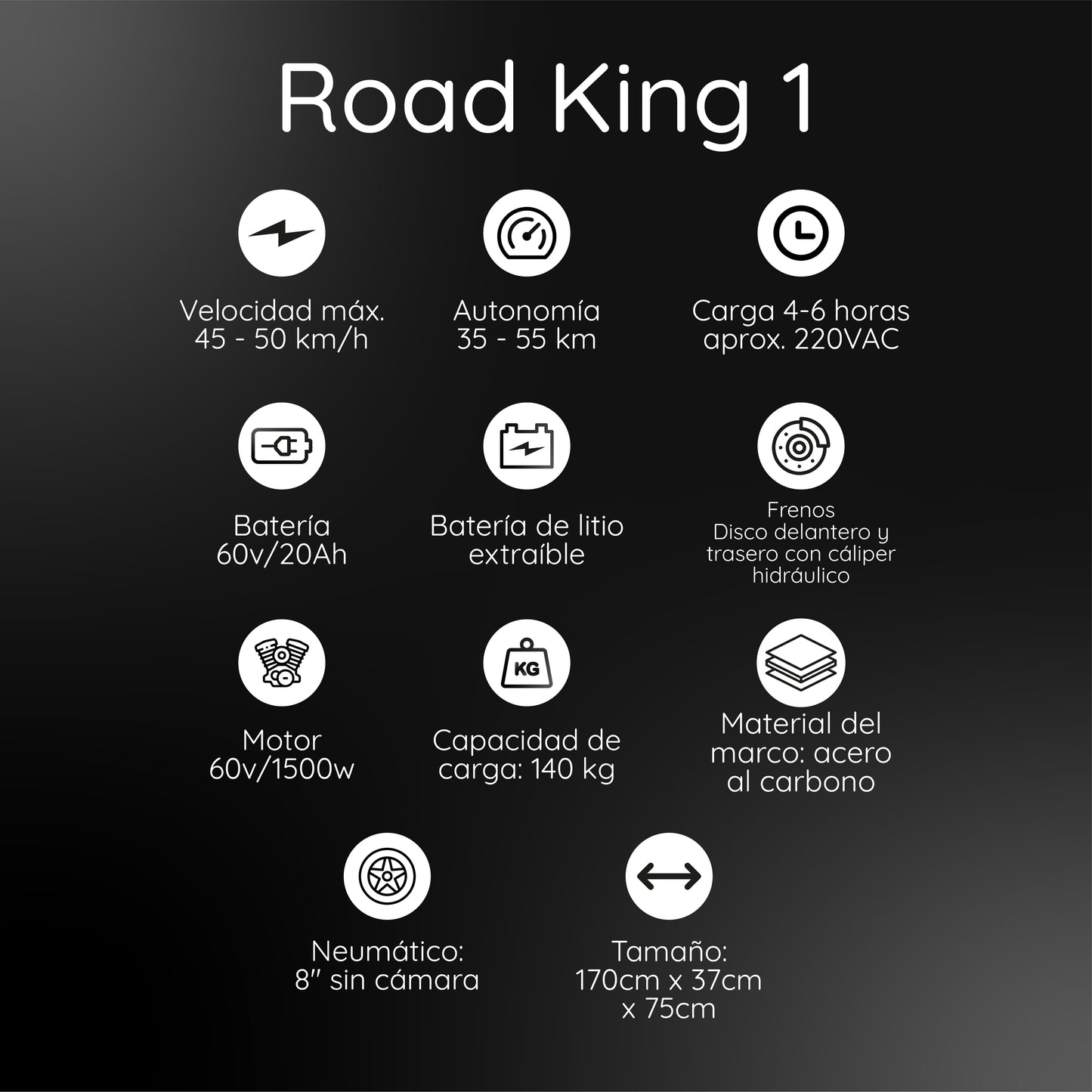 Moto Eléctrica ROAD KING 1 Lithium Rojo