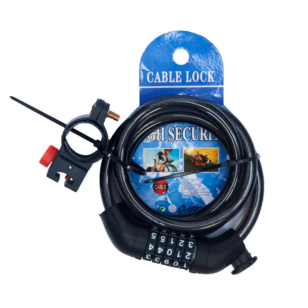 Cable Candado Bloqueo de Bicicleta con Clave Negro Moveen