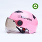 CASCO RETRO CON VISOR COLOR ROSADO