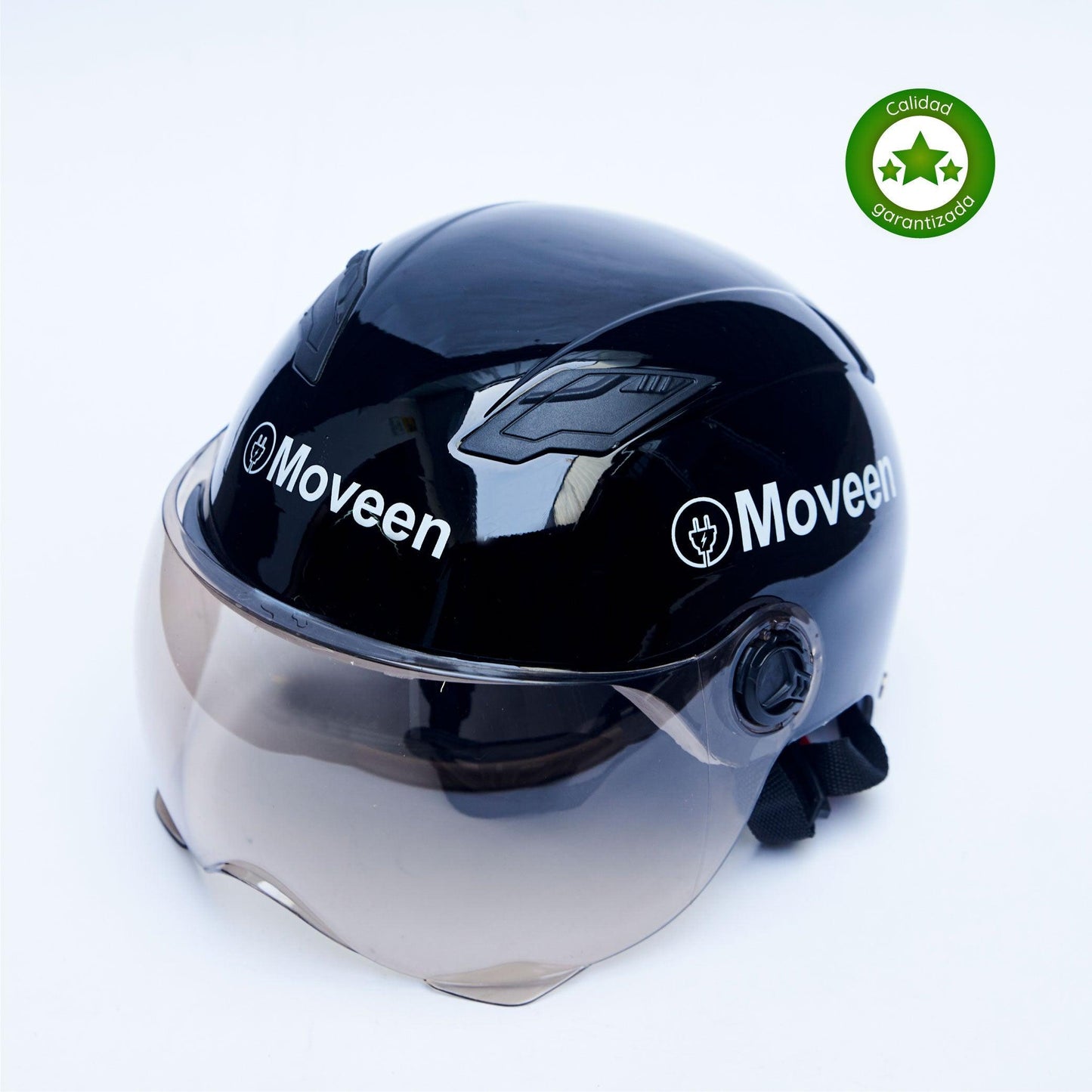 CASCO RETRO CON VISOR COLOR NEGRO