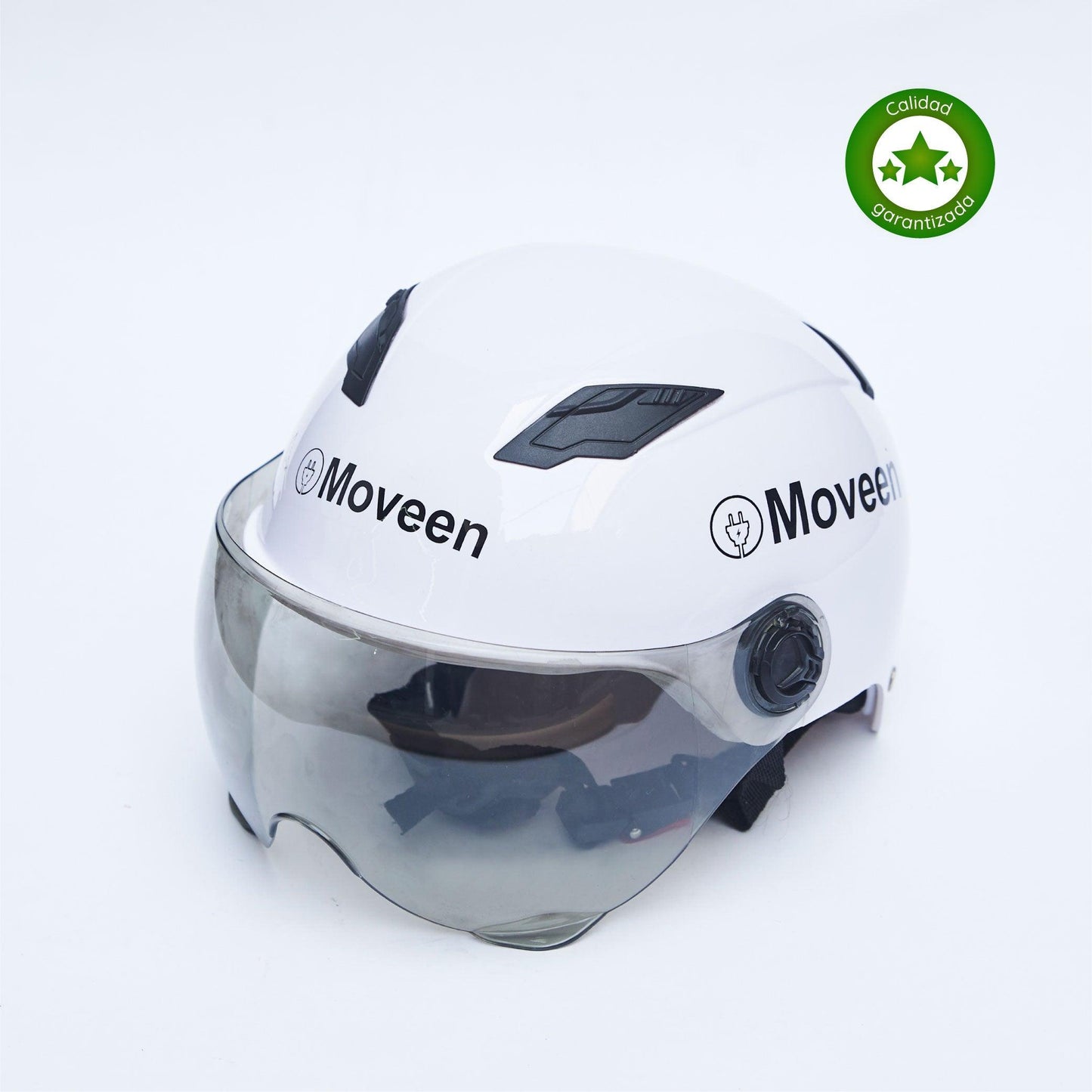 CASCO RETRO CON VISOR COLOR BLANCO
