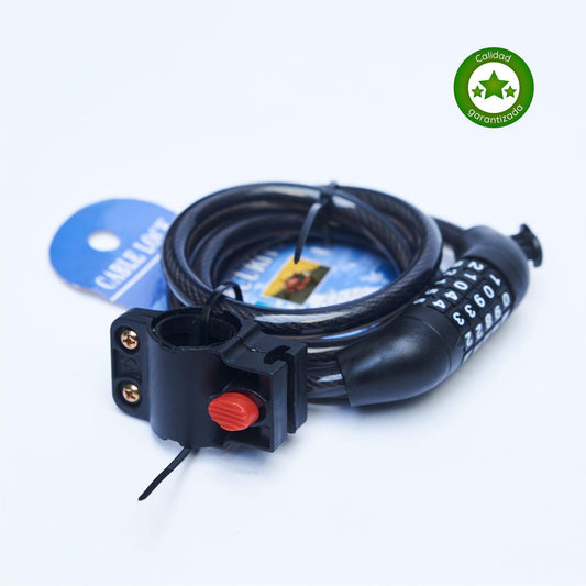 Cable Candado Bloqueo de Bicicleta con Clave Negro Moveen