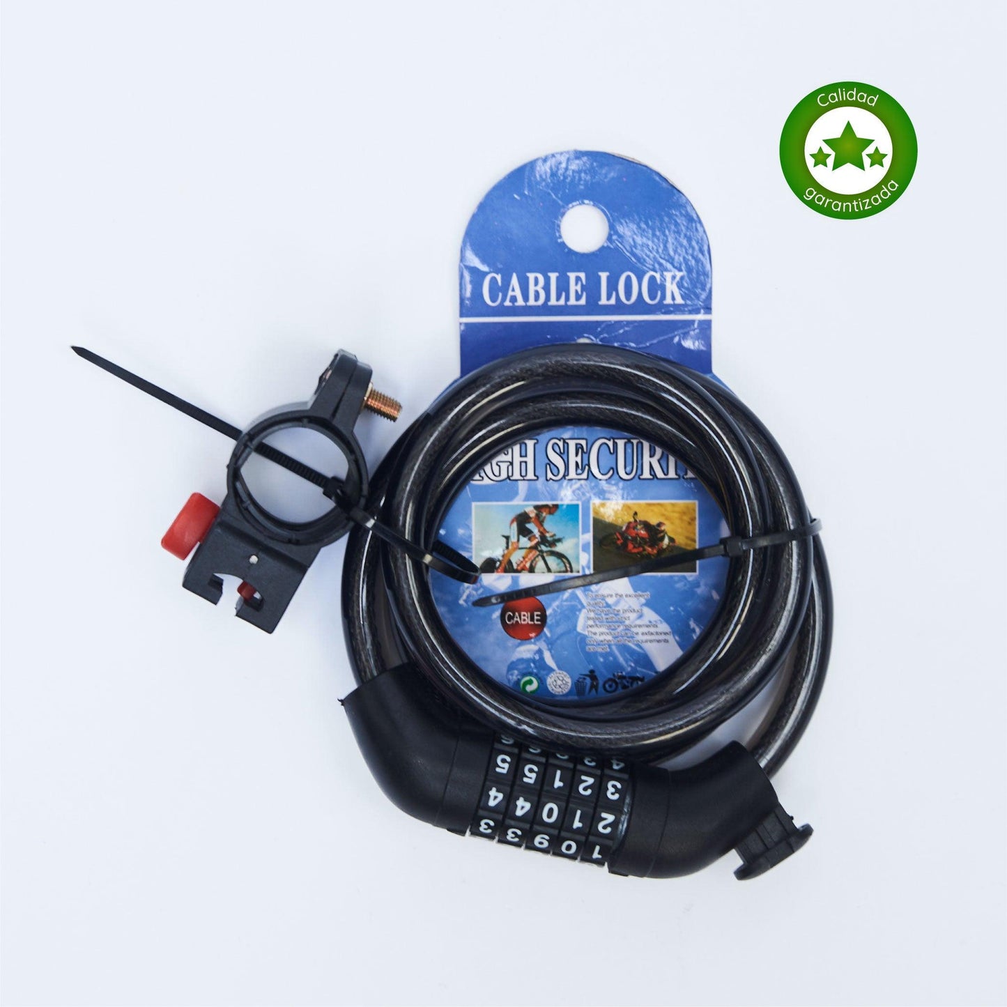 Cable Candado Bloqueo de Bicicleta con Clave Negro Moveen
