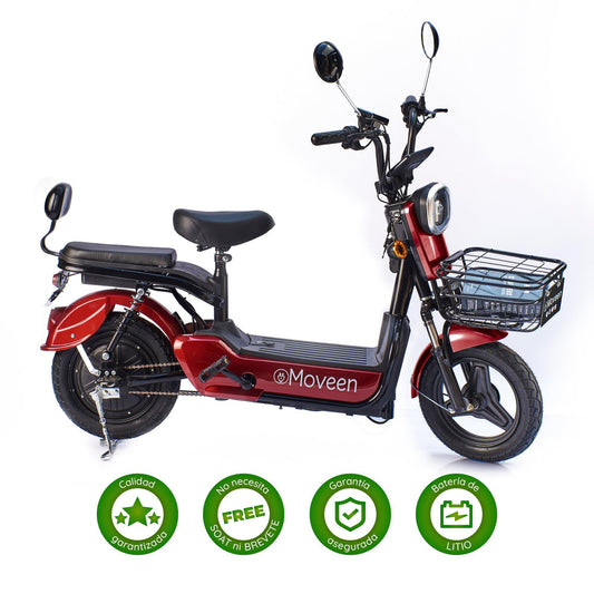 Bicimoto Eléctrica Moveen Med Urban 2 Lithium Rojo