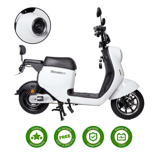 Bicimoto Eléctrica Moveen Med Urban 4 Vintage Lithium - Blanco