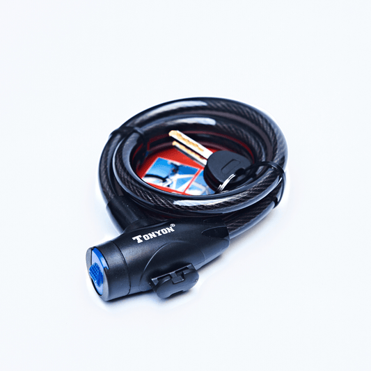 Cable Candado Bloqueo de Bicicleta con Llave Negro Moveen