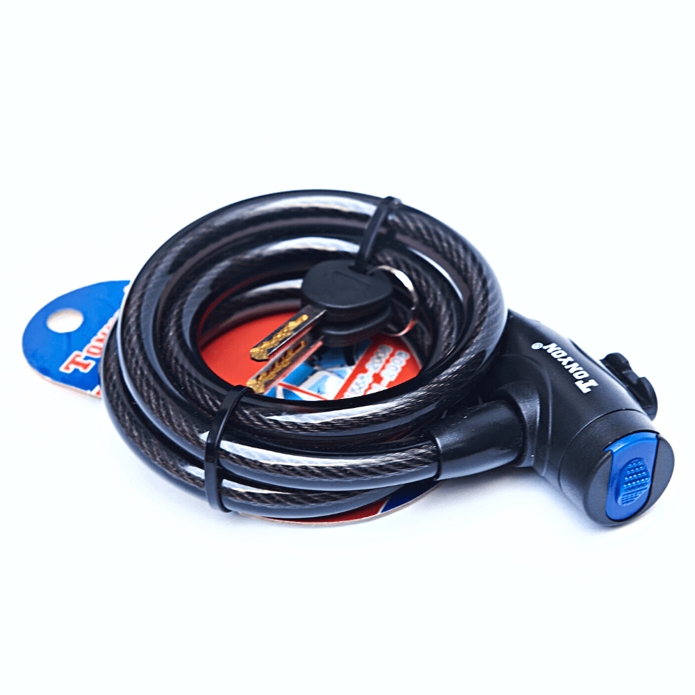 Cable Candado Bloqueo de Bicicleta con Llave Negro Moveen